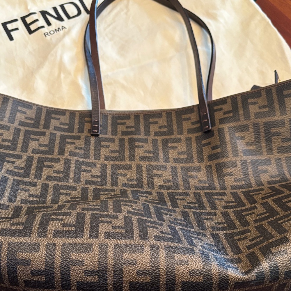 Fendi Brown & Dark Brown FF Logo Tote